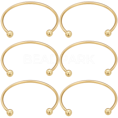 6Pcs Rack Plating Brass Cuff Bangle Making KK-BBC0013-98-1