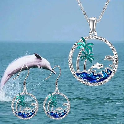 Alloy Pendant Necklaces & Stud Dangle Earrings Sets FS-WG60DFE-06-1