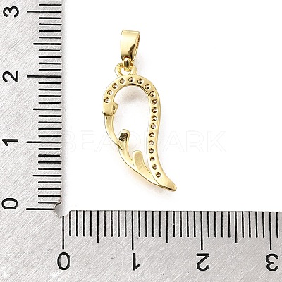 Brass Clear Cubic Zirconia Pendants KK-B187-08G-1