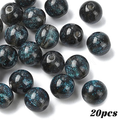 20Pcs Round Imitation Cat Eye Resin Beads RESI-YW0004-43D-1