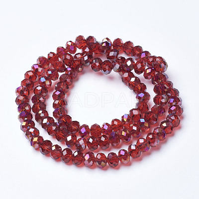 Electroplate Transparent Glass Beads Strands EGLA-A034-T4mm-F03-1