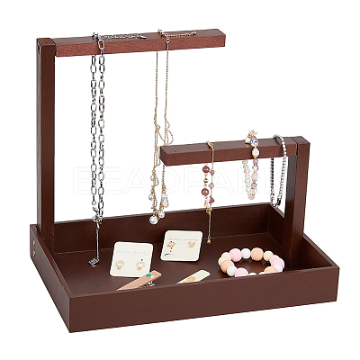 Rectangle Wood Jewelry Display Stands ODIS-WH0329-34B-1