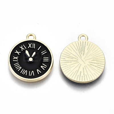 Clock Alloy Enamel Pendants X-ENAM-Q033-11B-1