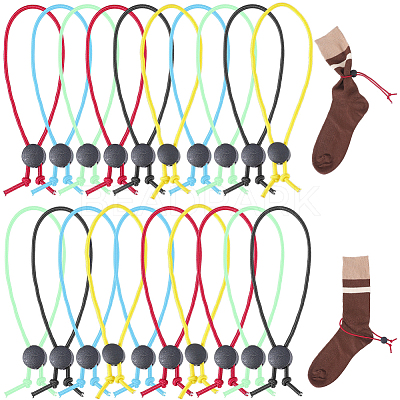 30Pcs 5 Colors Polyester Storage Bundling Elastic Rope AJEW-CN0006-36-1