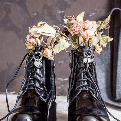 16Pcs 8 Style Gothic Style Alloy Shoe Charms HJEW-AB00630-1