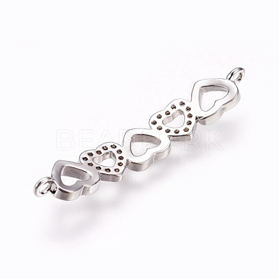 Brass Micro Pave Cubic Zirconia Links ZIRC-F099-06P-1