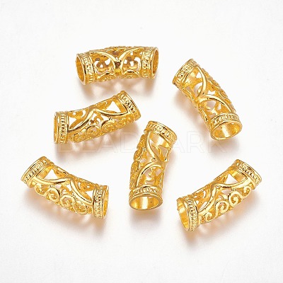 Alloy Curved Tube Beads PALLOY-J154-56G-1
