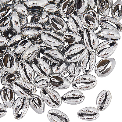 100Pcs Electroplated Natural Cowrie Shell Beads BSHE-LT0001-05B-1