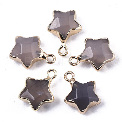 Natural Grey Agate Pendants G-N326-36C-1