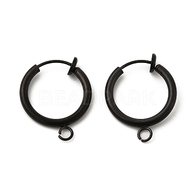 316 Surgical Stainless Steel Clip-on Hoop Earrings STAS-S101-15mm-01B-1