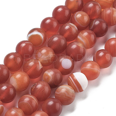 Natural Grade A Striped Agate/Banded Agate Beads Strands G-E478-03-8mm-1