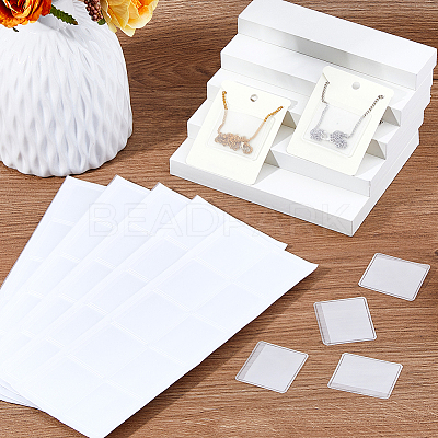 10 Pockets Frosted PVC Necklace Chain Adhesive Pouches CON-WH0088-89-1