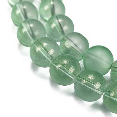 Frosted Transparent Glass Bead Strands GLAA-P065-10mm-04-1