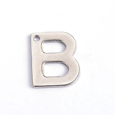 Tarnish Resistant 304 Stainless Steel Letter Charms X-STAS-O072-B-1