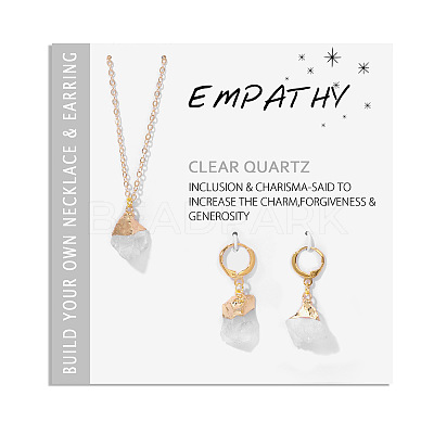Nuggets Natural Quartz Crystal Pendant Necklaces & Earrings Sets for Women WG0BEC3-01-1