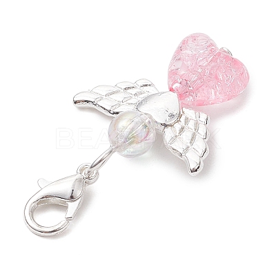 Heart Angel Acrylic Pendant Decorations HJEW-JM02538-01-1