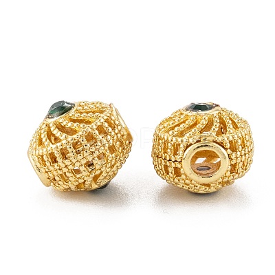 Brass Micro Pave Cubic Zirconia Beads ZIRC-P088-08G-1