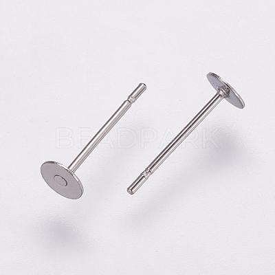 Non-Tarnish 304 Stainless Steel Stud Earring Settings STAS-K146-009-4mm-1