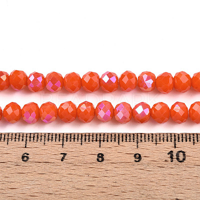 Electroplate Opaque Solid Color Glass Beads Strands EGLA-A044-P6mm-L03-1-1