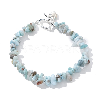 Natural Larimar Beaded Bracelets BJEW-JB02681-01-1