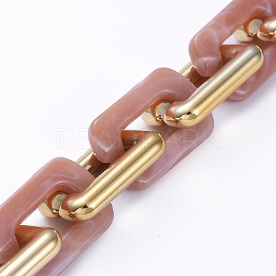 Handmade CCB Plastic Boston Link Chains AJEW-JB00683-06-1