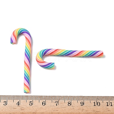 Christmas Candy Cane Handmade Polymer Clay Beads CLAY-P005-04D-1