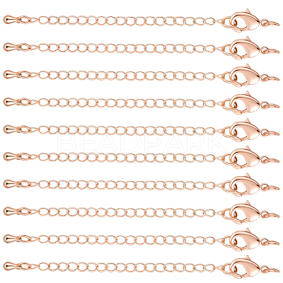 20Pcs Long-Lasting Plated Brass Chain Extender KK-BBC0023-26RG-1