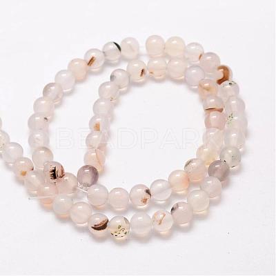 Natural Dendritic Agate Bead Strands G-G880-01-6mm-1