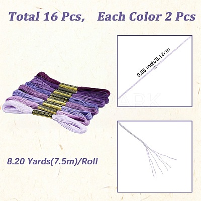 2 Bags 6-Ply Cotton Embroidery Floss DIY-DJ0005-18D-1