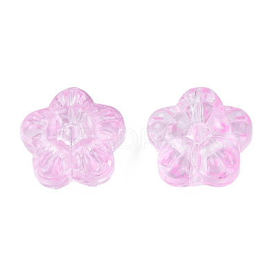 Transparent Spray Painted Glass Beads GLAA-N035-029-C05-1
