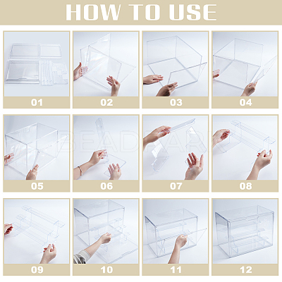 4-Tier Acrylic Display Boxes ODIS-WH0086-210-1