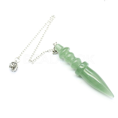 Natural Green Aventurine Dowsing Pendulum Big Pendants PW-WG71136-09-1
