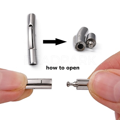 Tarnish Resistant Column 316 Surgical Stainless Steel Bayonet Clasps STAS-A021-3mm-1