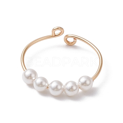 4Pcs 4 Style Brass Wire Wrap Open Cuff Rings Set RJEW-TA00109-1