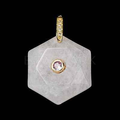 Natural Quartz Crystal Faceted Pendants G-B188-03G-07-1