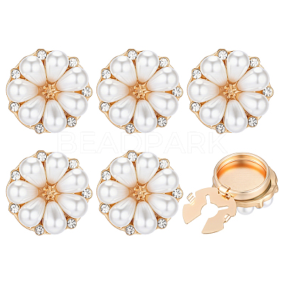 6Pcs Zinc Alloy & Rhinestone Cufflinks BUTT-PH0001-83LG-1