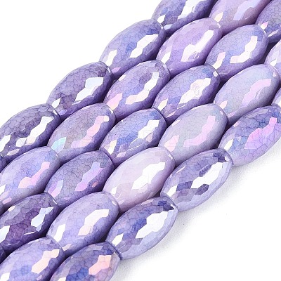 Anti-Tarnish Electroplate Glass Beads Strands EGLA-Q130-02A-15-1