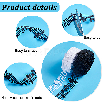 20 Yards 2 Colors Polyester Hollow Lace Embossing Ribbon Tape DIY Sewing Wedding Decoration Accessories SRIB-PH0001-24-1