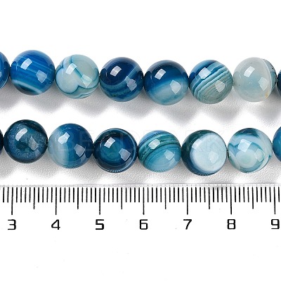Natural Striped Agate/Banded Agate Beads Strands G-Z060-A01-C11-1