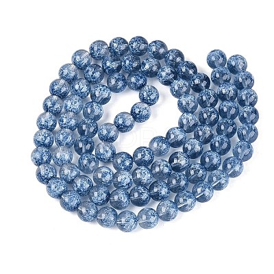 Transparent Half Spray Painted Glass Beads Strands GLAA-Q110-02A-04-1