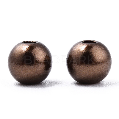 Spray Painted ABS Plastic Imitation Pearl Beads OACR-T015-05A-04-1