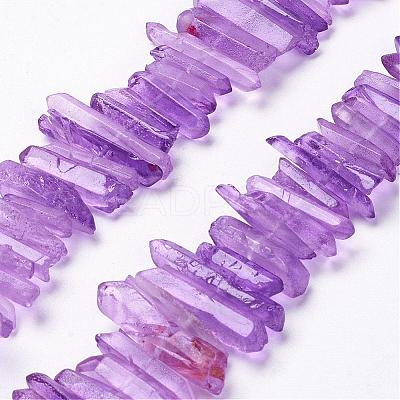 Natural Quartz Crystal Points Beads Strands G-K181-B04-1