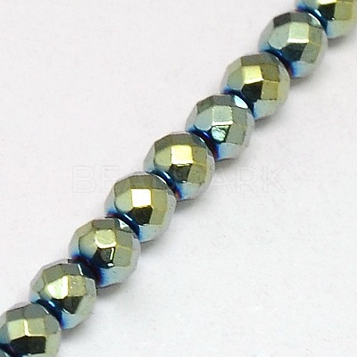 Electroplate Non-magnetic Synthetic Hematite Beads Strands G-J169B-3mm-06-1