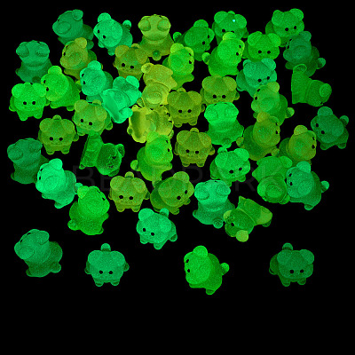 48Pcs 6 Colors Luminous Resin Dog Figurine DJEW-TA0001-44-1
