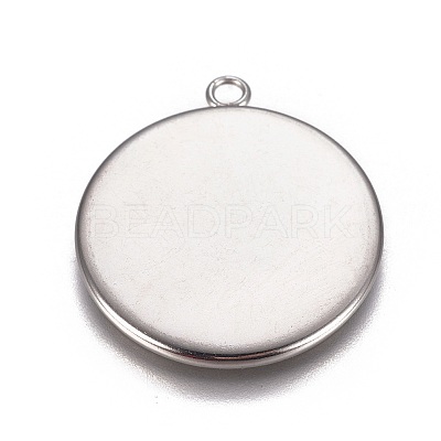 Non-Tarnish 304 Stainless Steel Pendant Cabochon Settings LS-STAS-G127-13-25mm-P-1