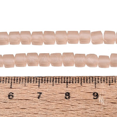 Transparent Frosted Glass Beads Strands GLAA-N072-01A-A06-1