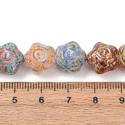 Painted Glass Beads Strands GLAA-B037-12D-12D-1