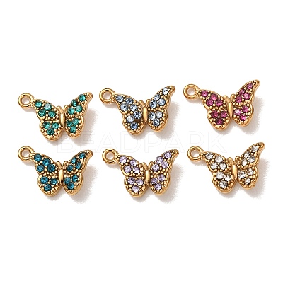 304 Stainless Steel Rhinestone Pendants STAS-L318-20G-1