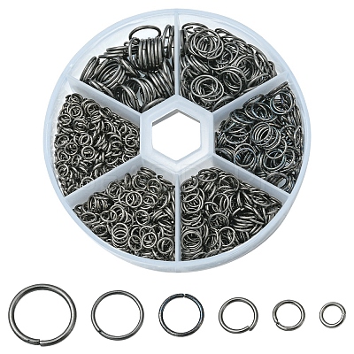 1 Box Iron Open Jump Rings Set IFIN-YW0001-44B-1