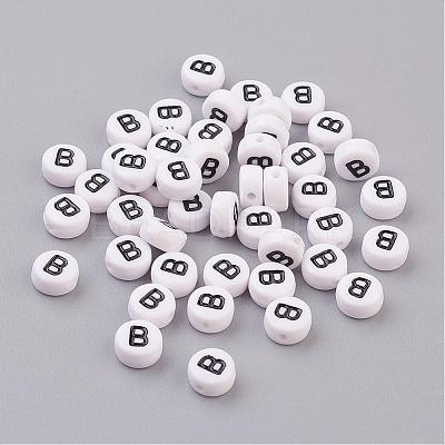 Acrylic Horizontal Hole Letter Beads X-PL37C9070-B-1